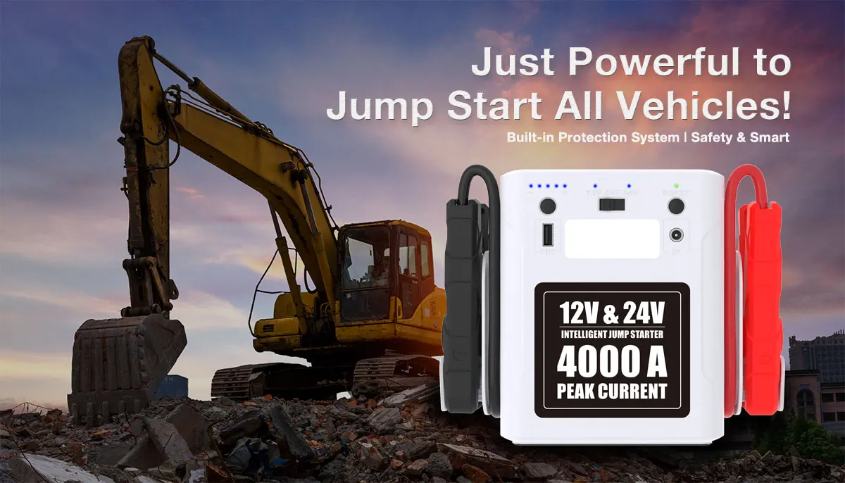 New Intelligent Jump Starter In Auto Starter 12v/24v Truck Heavy Booster  Jumpstarter For Heavy Duty Battery Starter 4000a - Blower - AliExpress