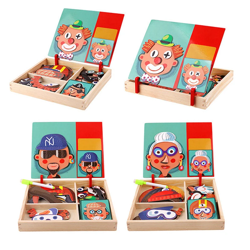 Children's Fun Early Education Puzzle Magnet Book Scenario Magnetic Stickers Toys For Kids