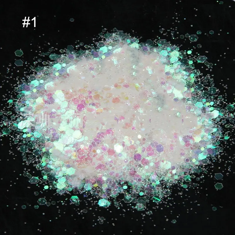 50g Laser Nail Glitters Mix 4 Colour Holographic Iridescent Glitter for Nail art Design Rainbow Glitters DIY Glitter Powder
