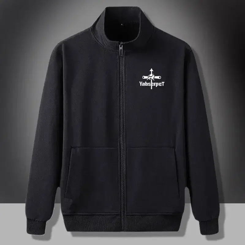 thumbnail image 1 of Sudaderas para hombre, jersey de corte ajustado, ropa para hombre, sin capucha, estampado, cremallera completa, top gráfico, color pastel, baratas, otoño, cálidas, emo, 1 of 5