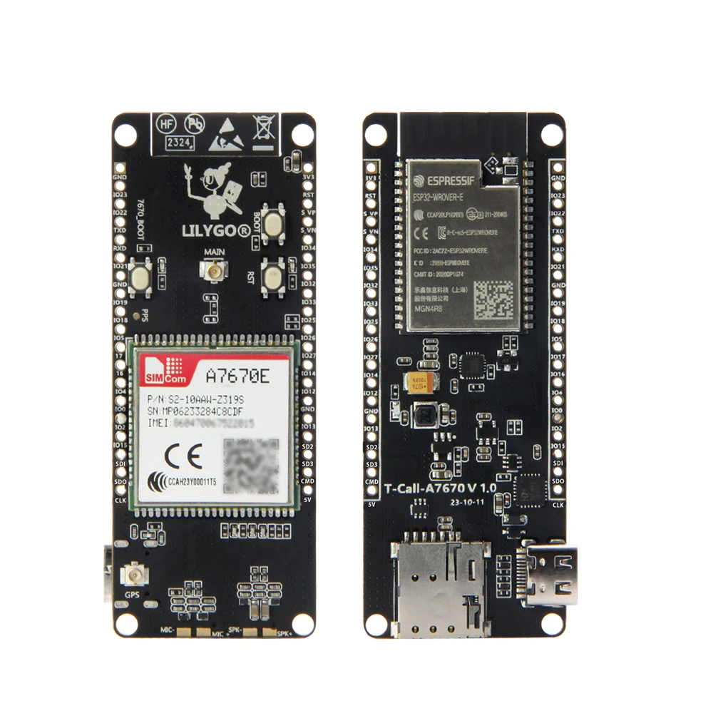 SIMCOM A7670E 4G 2G ESP32-WROVER-E WIFI BT Development Board LTE Cat1 GSM Module With GPS Receiver