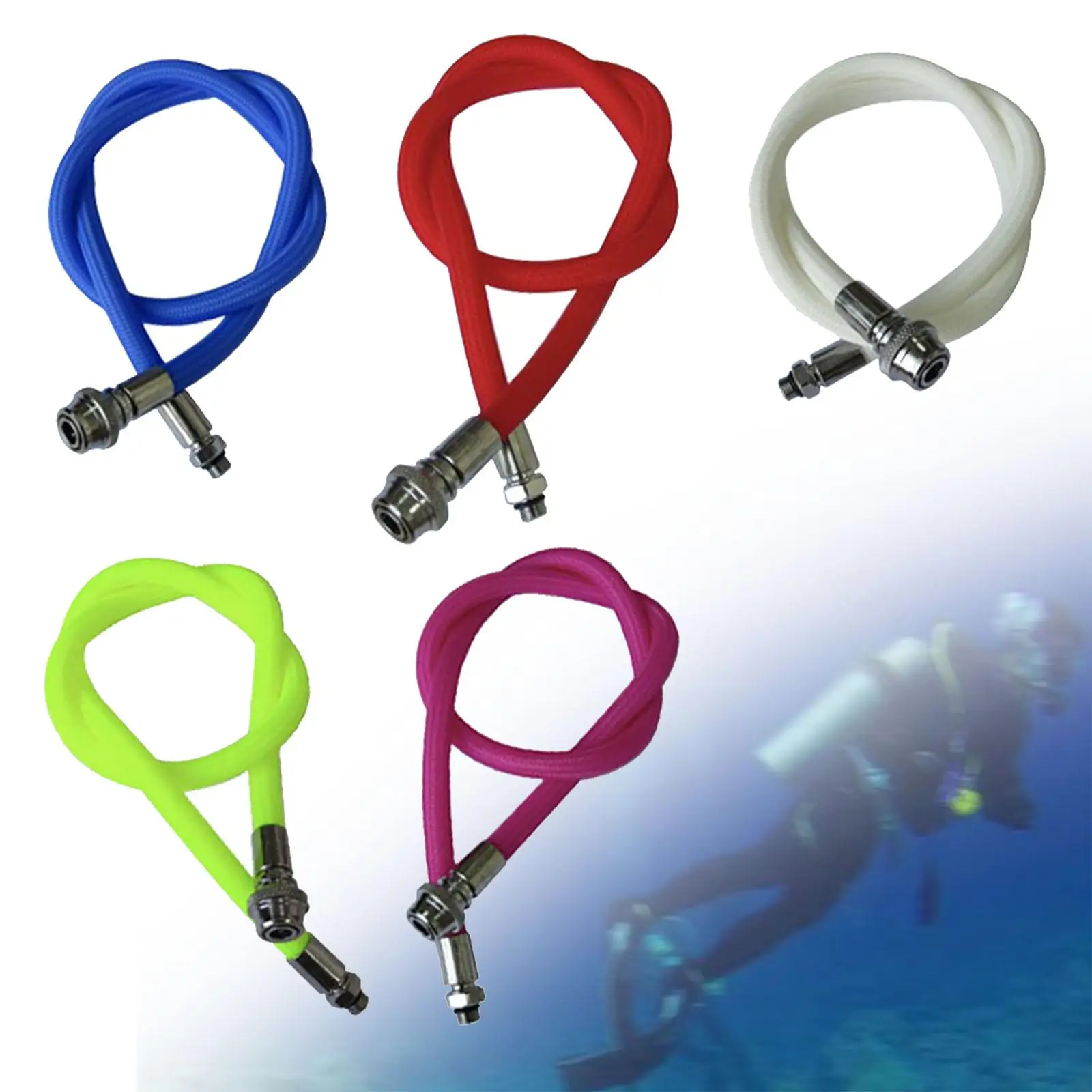 Scuba Diving Low Pressure LP Hose Regulator Gear Replacement Accessory Nylon Braided Hose Water Sports Diver Dive Regulator Scuba Diving Low Pressure LP Hose Regulator Gear Replacement Accessory Nylon Braided Hose Water Sports Diver Dive Regulator