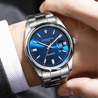 CHRONOS Top Brand Luxury Man Wristwatch Waterproof Luminous Date Men Watches Stainless Steel Quartz Men's Watch Male reloj 1