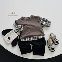 Autumn New Children Loose Trousers Baby Girls Pocket Cargo Pants Fashion Boys Versatile Casual Pants Kids Solid Wide Leg Pants 3