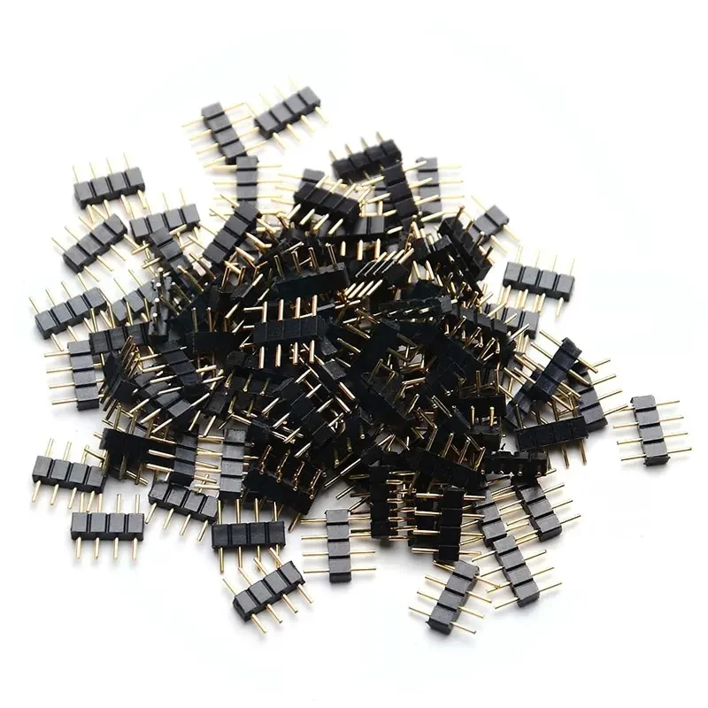 4 PIN LED Connector Adapter Needle Male Type Double Connector For RGB 5050 3528 2835 LED Strip DIY Colorful Lights Insert usb type c connector,splitter connectors cable,touch induction light strip accessory,led light bracket