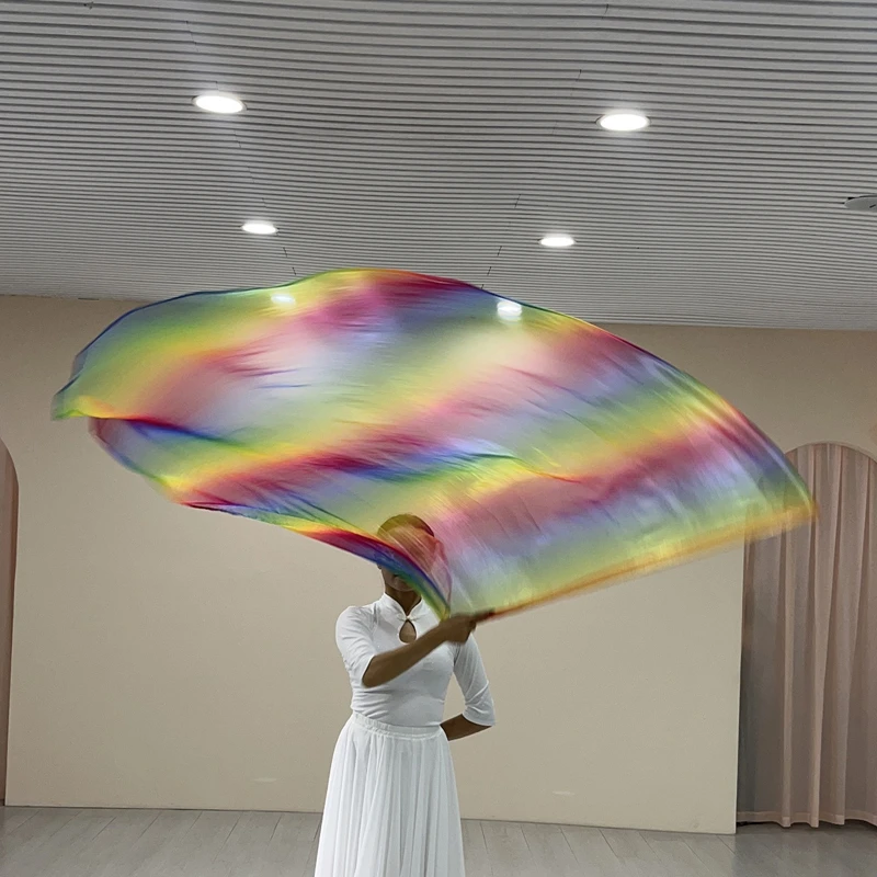 Dance Worship Flag with Telescopic Pole, Soft Praise Dance Flag Charming Flags Elegant Worship Flags Praise