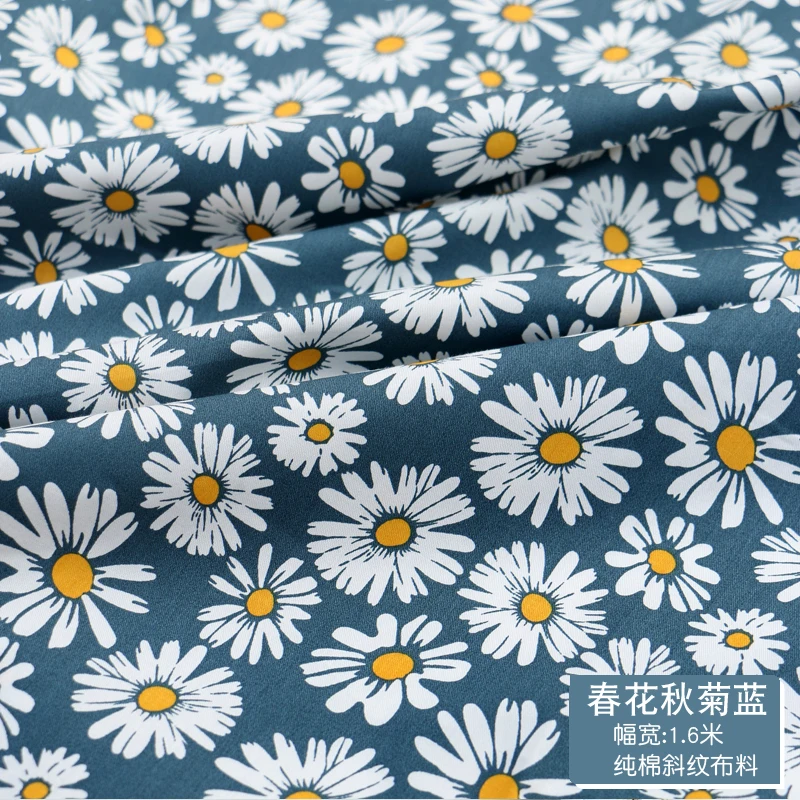 Cotton Fabric 160x50cm Fresh Floral Twill For Making Baby Clothes DIY Newborn Pajamas Quilt Cover Bed Sheet