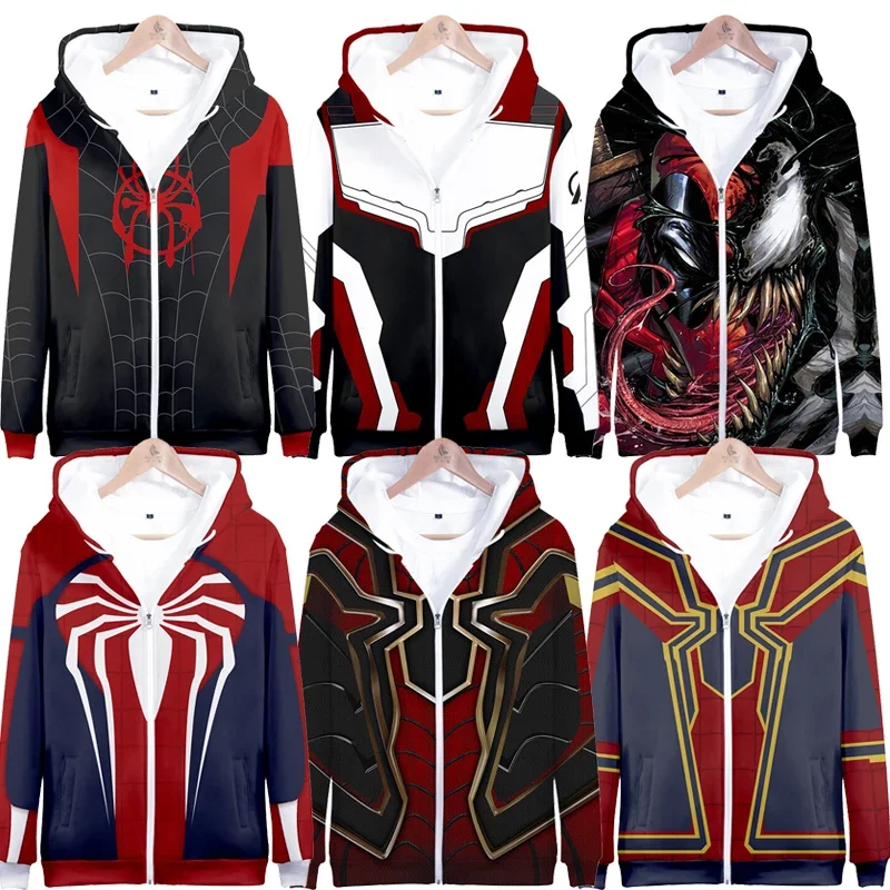 Spiderman-Zip-Up-Hoodie-Child-Spiderman-Sweatshirt-Mens-Hoodie-Spider ...
