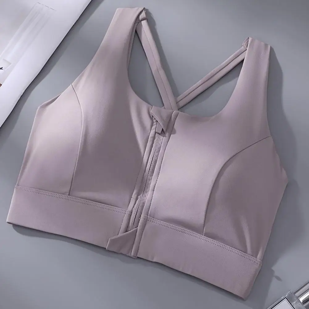 

Спортивный бюстгальтер, Противоударный Спортивный бюстгальтер с эффектом пуш-ап, спортивный бюстгальтер с ремешком сзади и застежкой-молнией спереди для женщин, подкладка для бега