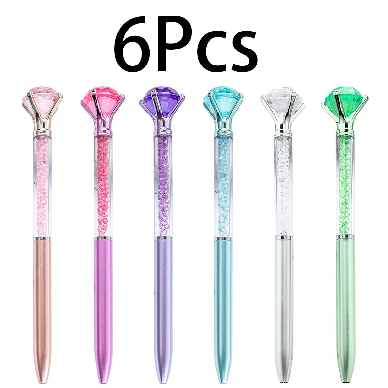 

6 шт., шариковая ручка с кристаллами, 1,0 мм
