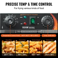 SucceBuy Friteuse commerciale Friteuse électrique de comptoir avec panier Friteuse à huile unique en acier inoxydable avec contrôle du temps et de la température 4
