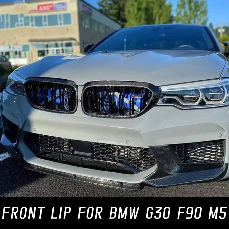 

For BMW 5 Series G30 F90 M5 2018-2022 Carbon Fibe Car Front Bumper Splitter Lip Chin Spoiler Diffuser Protector Accessories Part
