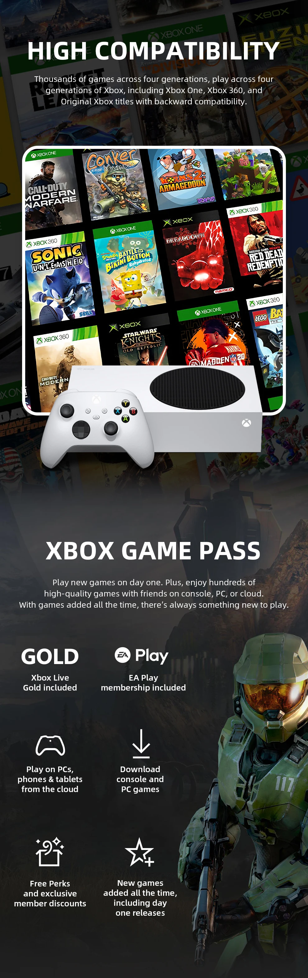 Игровые консоли Microsoft Xbox Series S 512G, консоль беспроводного ...