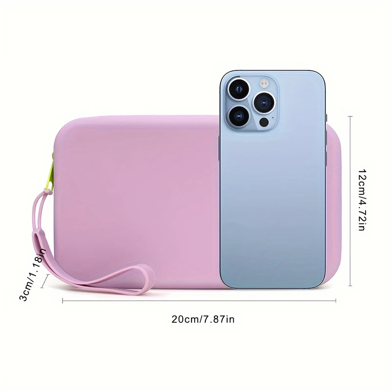 Square Silicone Storage Bag Portable Travel Cosmetics Toiletries Multifunctional Waterproof with Zipper
