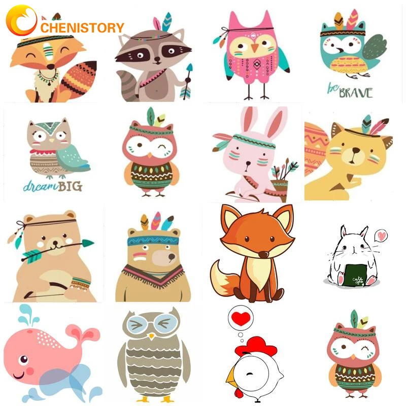 CHENISTORY-DIY 숫자 페인팅 키트 20x20cm, 어린이 이미지 숫자로 페인트 손으로 그린 캔버스 페인팅, 독특한 어린이 선물, 아트