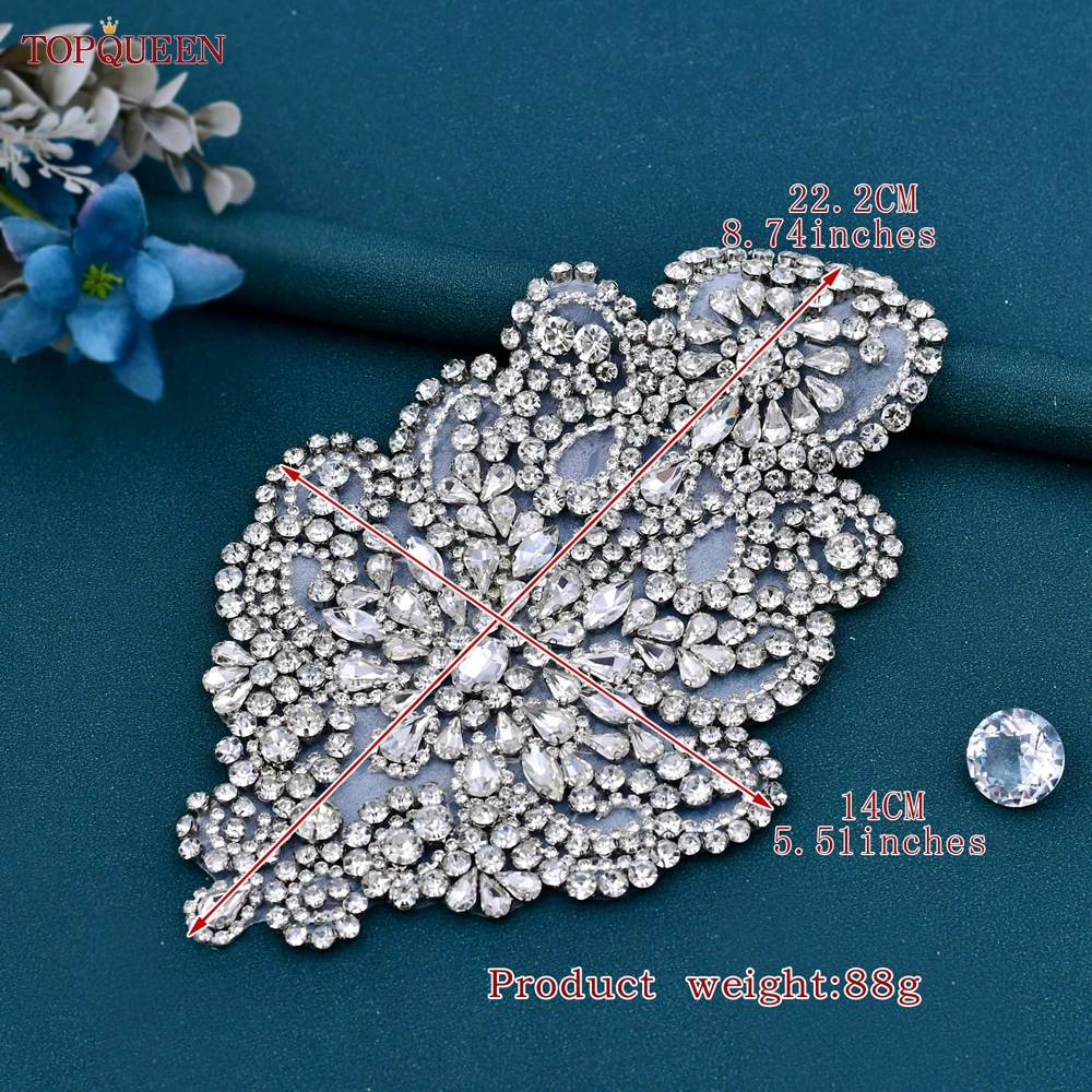 Silver Epaulets Bridal Sew on Applique Epaulets For Women Large Patches Neckline Bead And Rhinestone Patches SP01