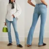 A 2024 Early Spring New FD Same Light Blue High Waist Micro Flared Feet Opening Slim Fit Denim Women's Pants FD389 1