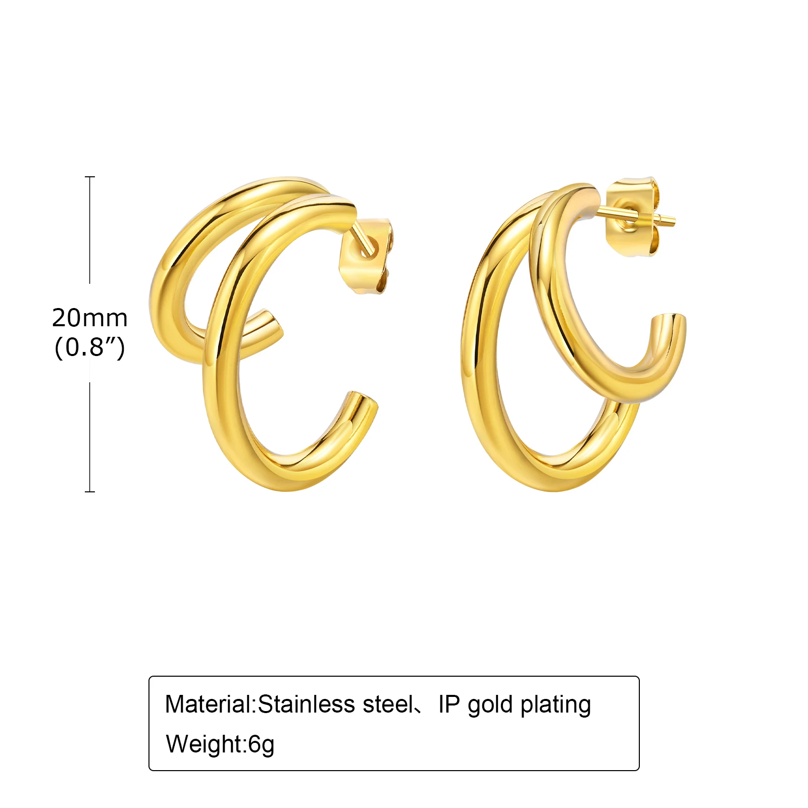 ピアス Double Pipe hoop Earrings #5122 il_1080xN.2964759825_g36r.jpg