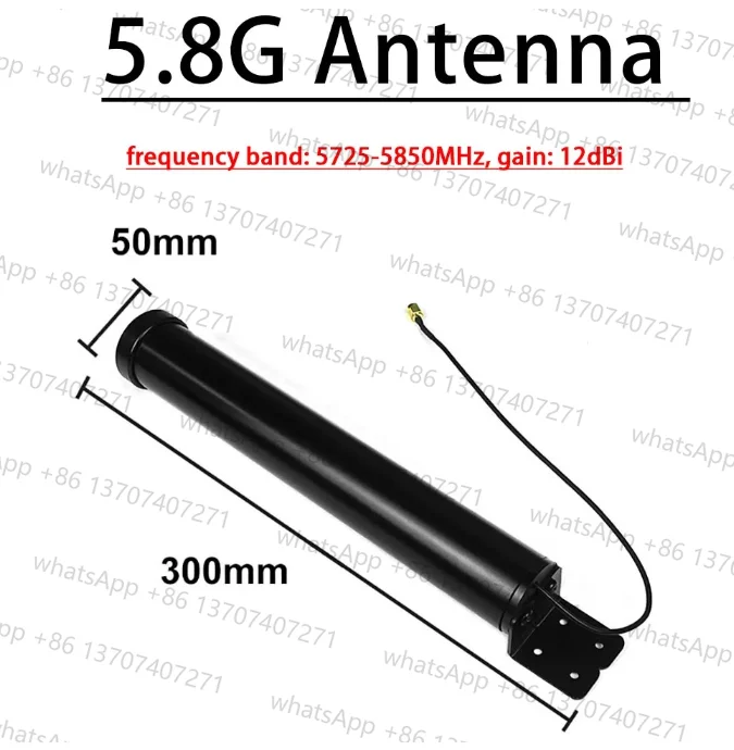 Antenne directionnelle 1.5G 2.4G 5.8G pour drone FPV, fixée sur un bras de drone avec velcro.
