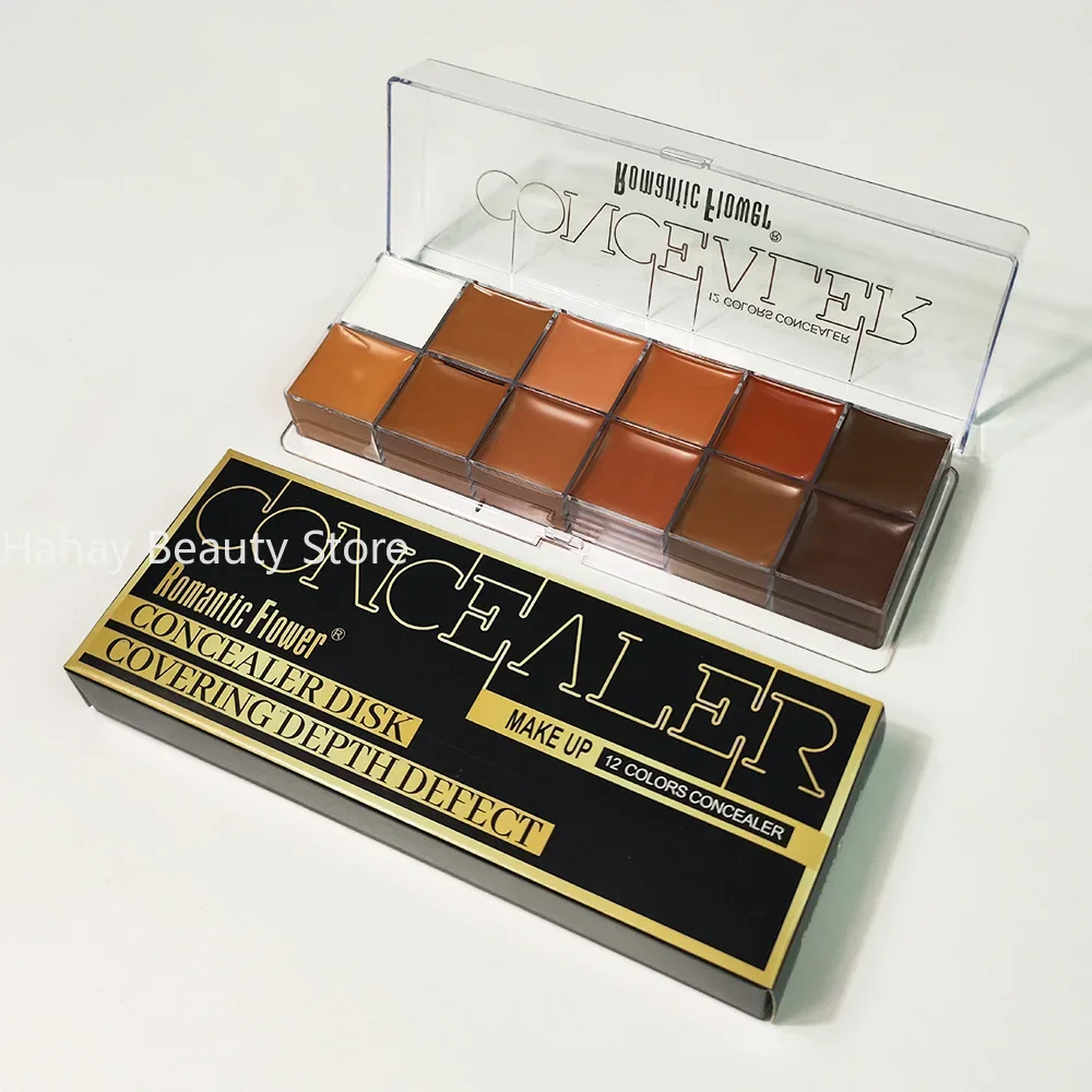 12 Color Concealer Palette Nude Contour Concealer Dark Skin Waterproof Full Coverage Foundation Makeup Cover Face Foundation