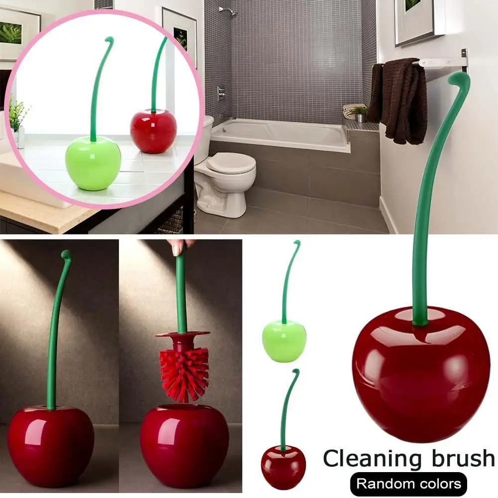 Description Picture 5 of item1pc Red Toilet Brush Creative Lovely Cherry Shape Lavatory Toilet Brush Holder Set Toilet Holder Bathroom Accessories