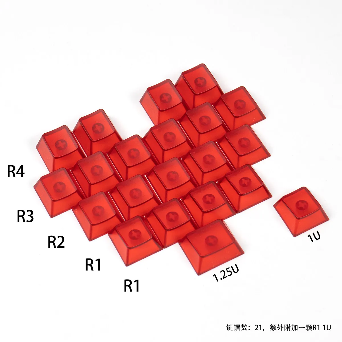 Purple Crystal Clear Keycaps Set - 156 Keys, Cherry Profile, Transparent UV Print