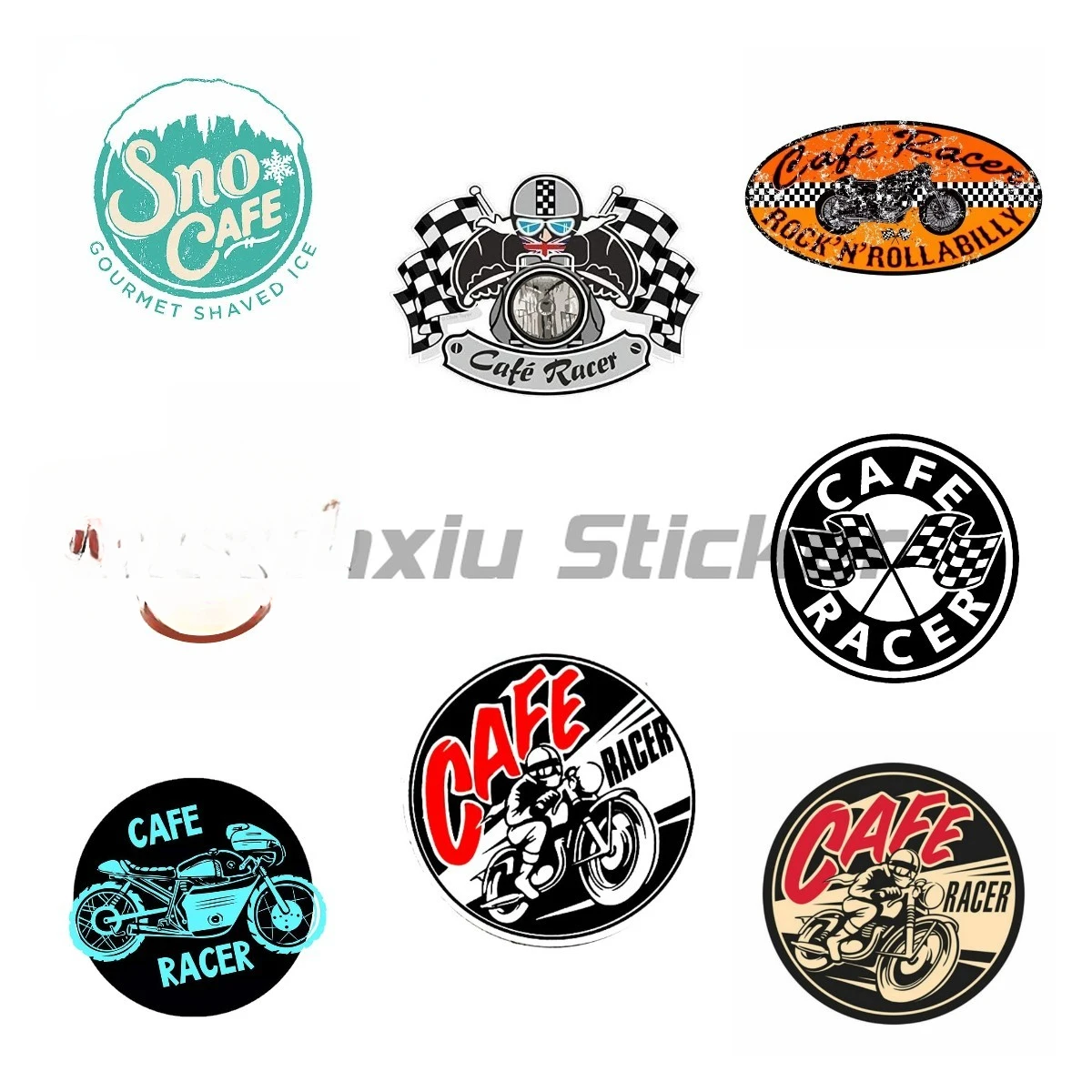 Cafe Racer Adeivo Per Auto Parabriga Paraurti Casco Moto Decalcomania Jdm Van Bike Offroad Rv A4 Deco Meterial