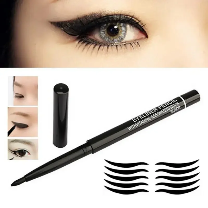 Eyeliner Pencil 1/3pcs Women's Makeup Rotary Retractable Eyeliner Pencil Waterproof Black Brown Eye Liner Pen