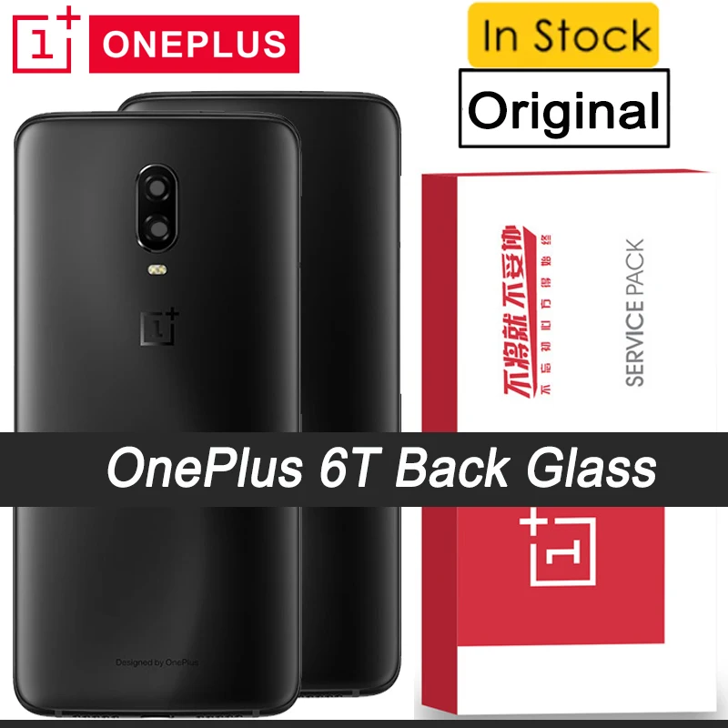 100 Original Glass For Oneplus 6t 1+6t Back Battery Cover Rear Battery