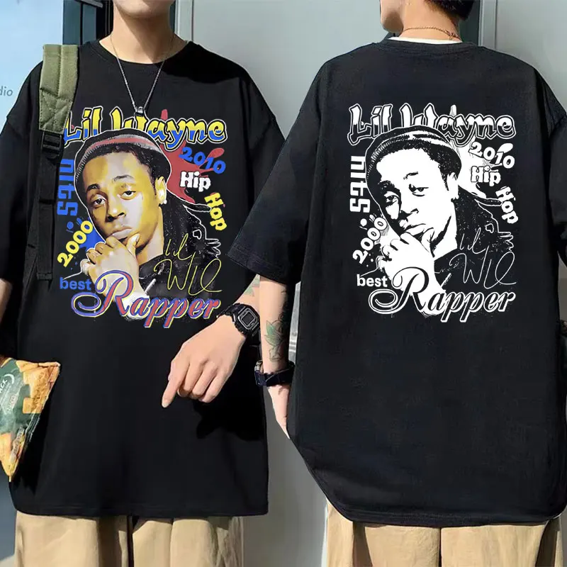 

Vintage Rapper Lil Wayne T-shirts Men Women Hip Hop Rap Trend Tshirt Male Harajuku Oversized Short Sleeve Summer Cotton T Shirts