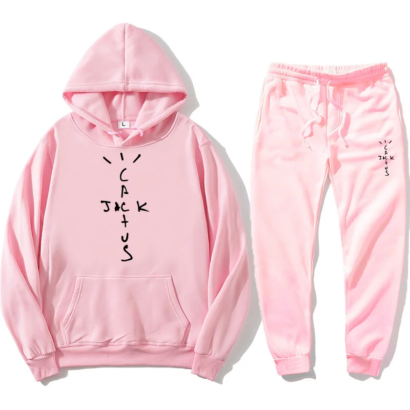 2024 Hip Hop Hoodies Cactus Jack Swag Print Funny Women Men Hooded Sweatshirt Casual Pullover +Pants