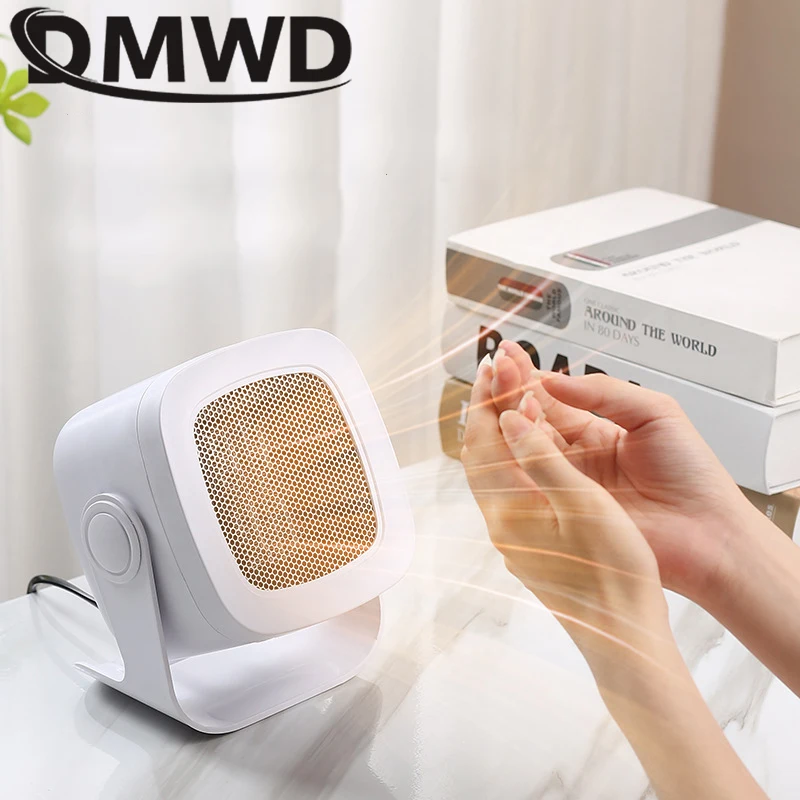 DMWD Electric Heater Mini Portable Desktop Heating Fan Adjustable Air Blower Winter Heating Warm For Home Office 110V/220V 3