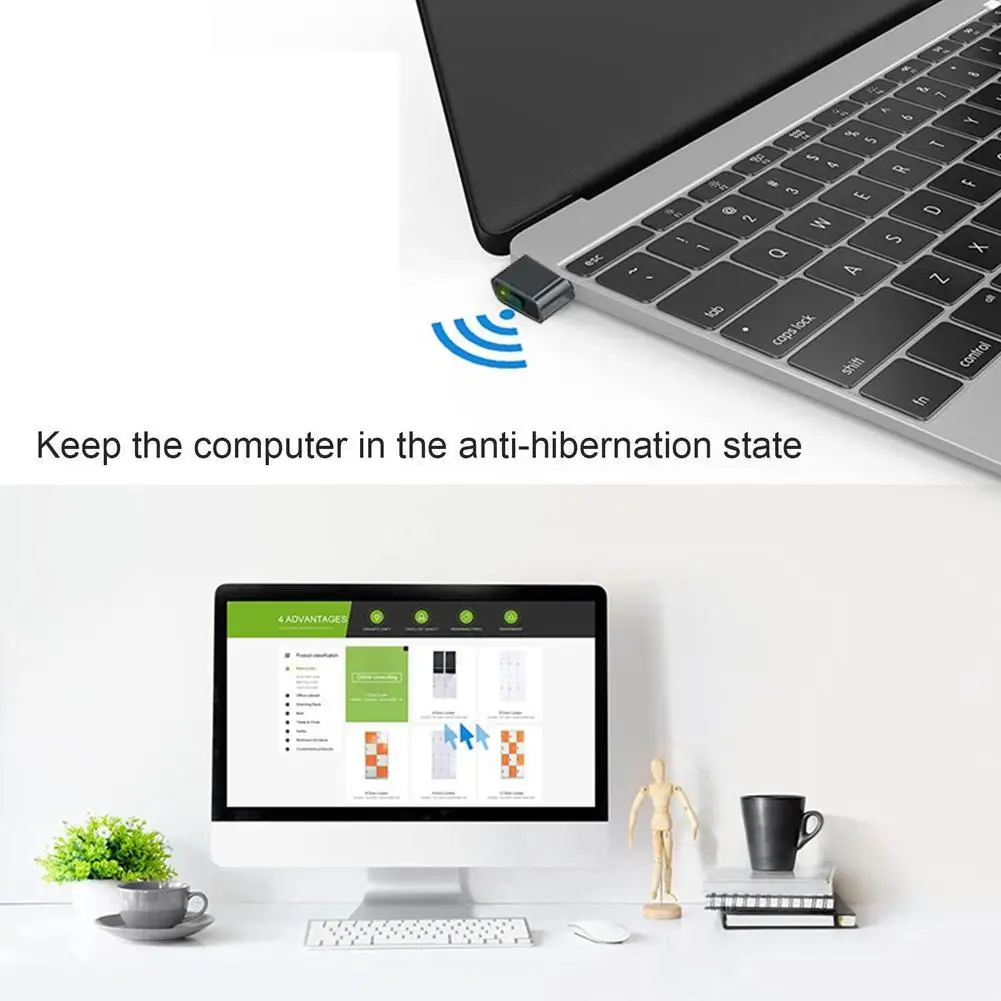 Mouse Mover Jiggler USB Port Undetectable Automatic Shaker Keeps Computer Awake Simulate Mouse Movement Device For PC Laptop