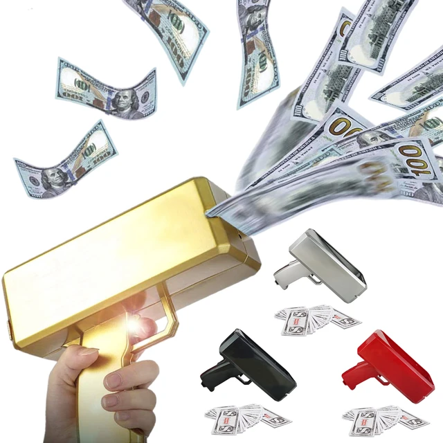 Pistola de juguete para disparar dinero, pistola para disparar billetes de  fiesta, tirador de dinero de papel, máquina de lanzamiento, juego  divertido, regalo de moda, suministro de juguetes para fiestas - AliExpress