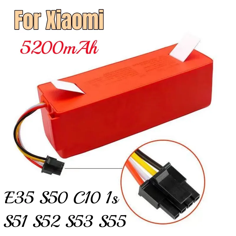 

100% Оригинальный аккумулятор для робота-пылесоса Xiaomi RoboRock S5 Max, S50, S51, S52, S55, аксессуары, 14,8 в, 5200 мАч,