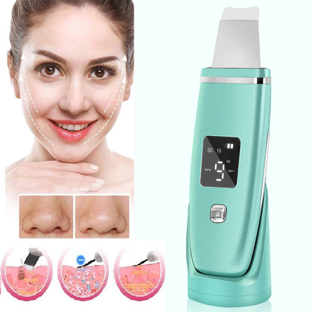 Ultrasonic Skin Scrubber Vibration Face Spatula Blackhead Remover