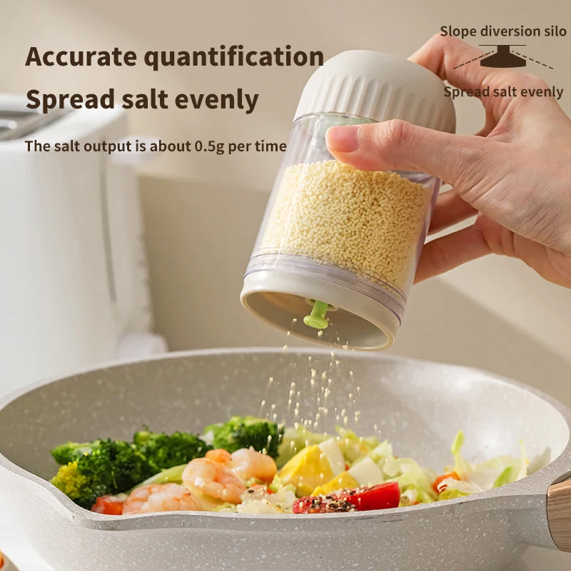 1PC Kitchen Seasoning Box, Household Sealed Moisture-proof Glass Seasoning Jar, Quantitative Seasoning Jar, Salt Control Bottle 2