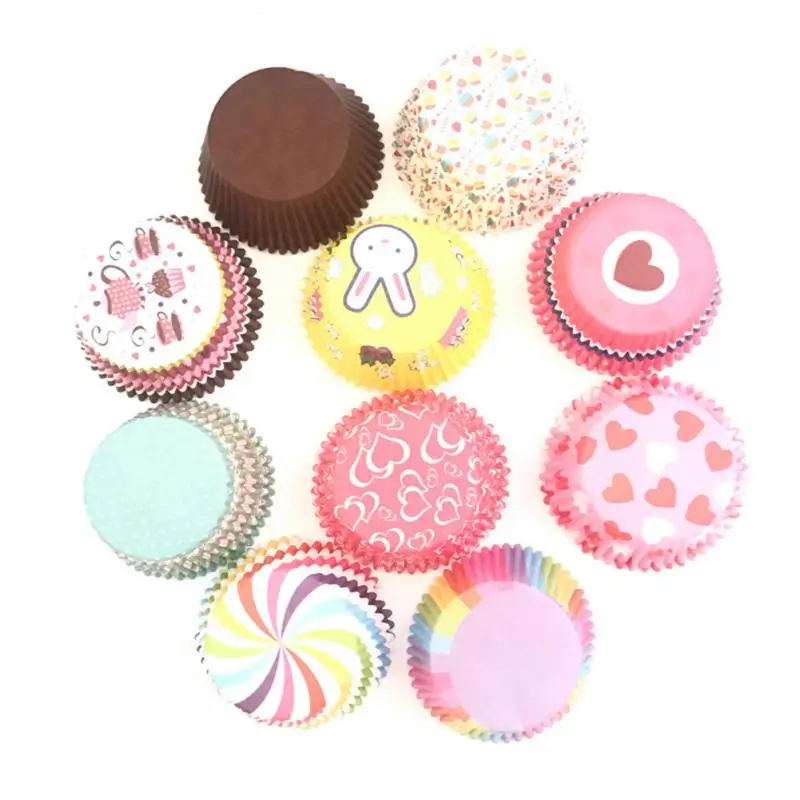 100Pcs Muffin Cupcake Paper Cups Cake Box Cupcake Liner Case Baking