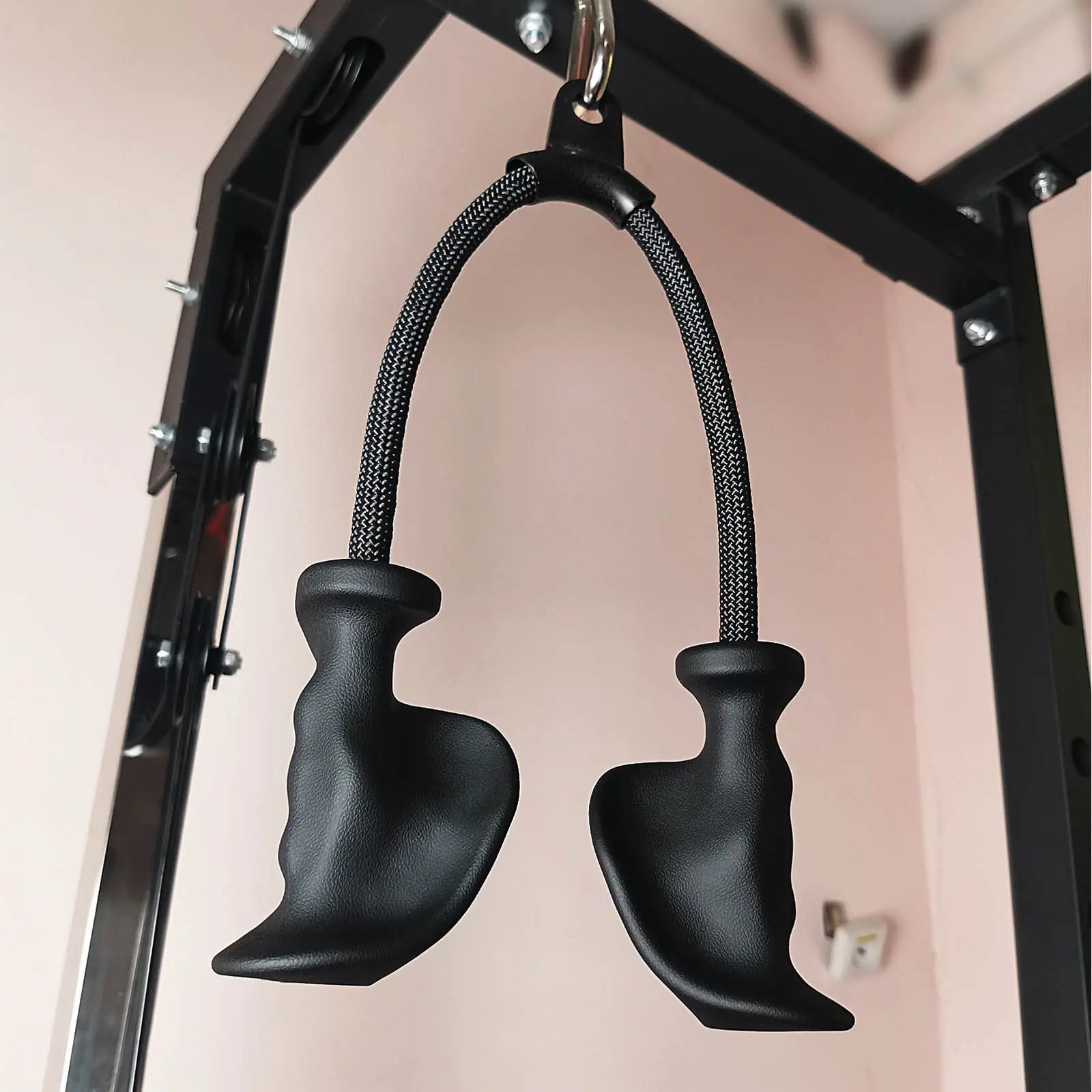 Fitness Biceps Triceps Rope Gym Handles Pulley Cable Machine Attachment