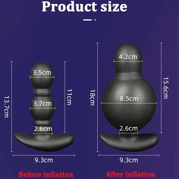 2022 New Electric Inflatable Butt Plug Male Prostate Massager Anus Dilator Remote Control Vibrating Anal Sex Toys For Men Women 6