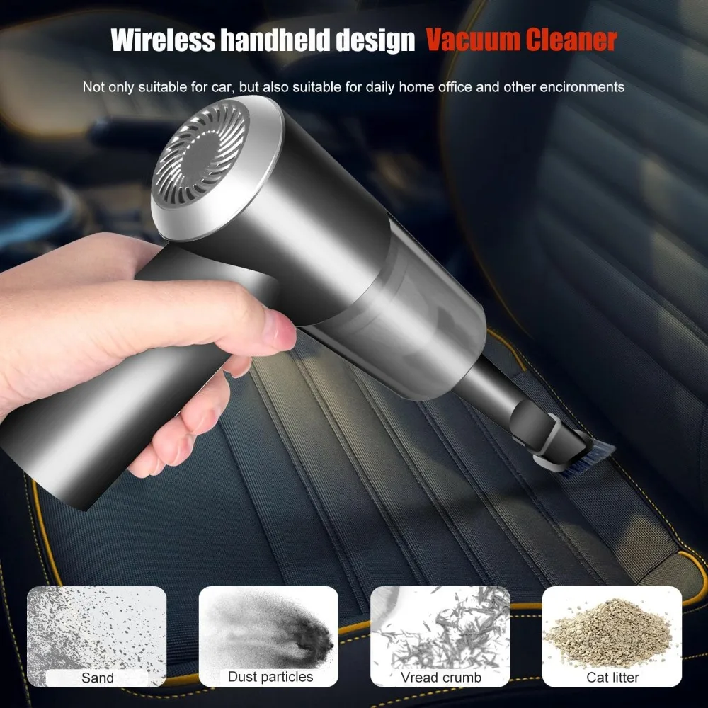 3 in 1 Integrated Suction and Blowing Vacuum Combination Vacuum Cleaner USB Charging Small Car Household Cleaner