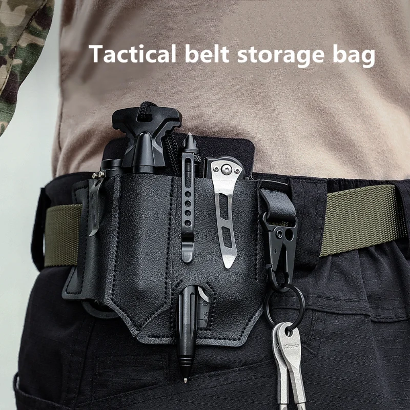 TacticalMultiToolBeltLeatherBagPortableToolStorageBagHolster