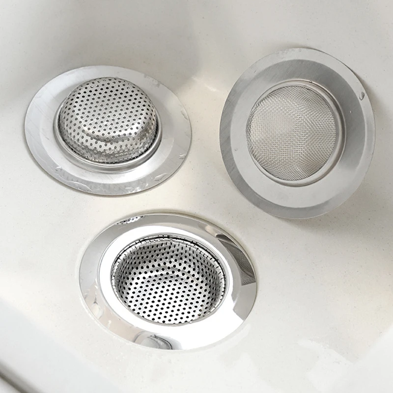 Kitchen Sink Filter Sink Strainer Stainless Steel Mesh Sink Strainer Filter Bathroom Drain Hole Trap 1PCS
