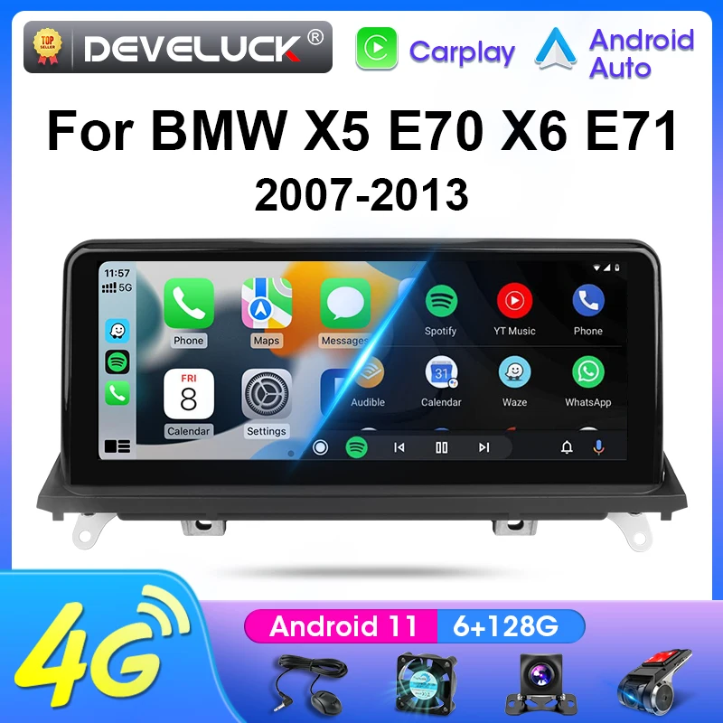 

2 Din Android 11.0 Car Radio For BMW X5 E53 E70 X6 E71 2007 - 2013 CCC CIC Multimedia player Carplay Stereo GPS Navigation Auto