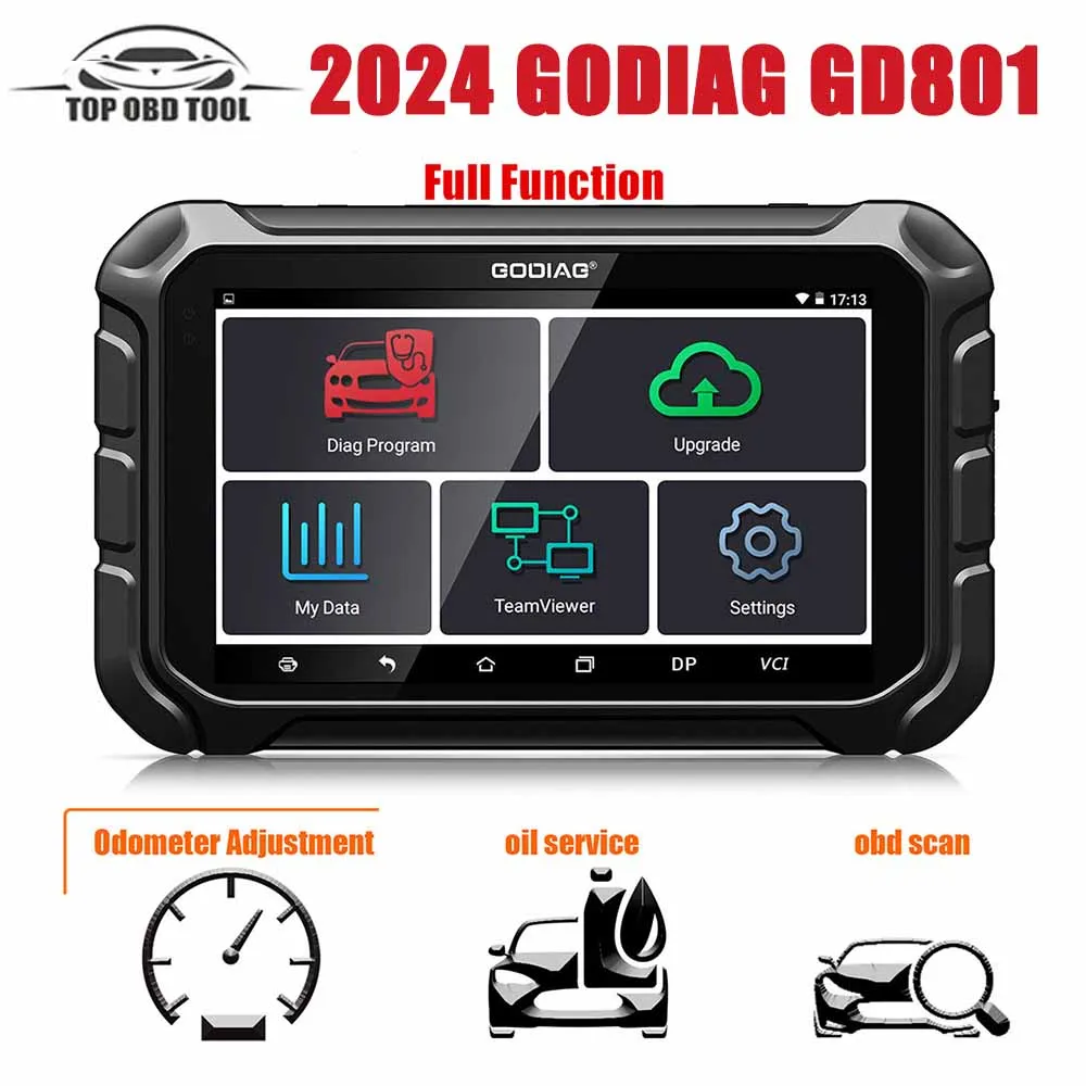 

2024 GODIAG GD801 OdoMaster автоматический ключ программатор OBDII кластер калибровка коррекция Инструмент лучше, чем OBDSTAR X300M обновление бесплатно