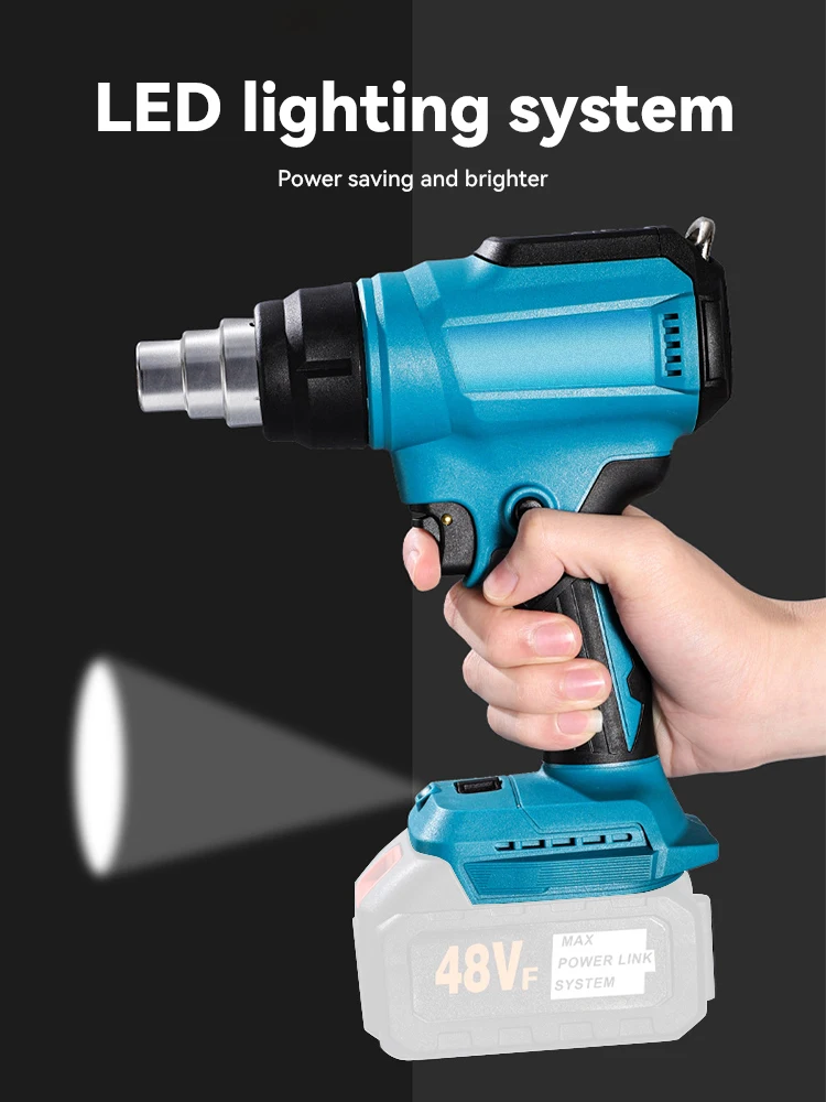 18V Heat Gun Shrink Wrapping Tool Hot Air Gun Air Dryer Soldering Thermal Blower with LED display, Tool only, No battery 3