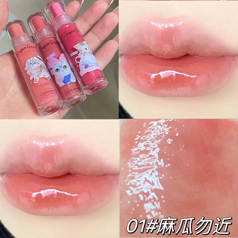 6Color Cat Mirror Lip Glaze High Gloss Moisturizing Sexy Red Lip Tint Lipstick Lip Essence Long Lasting Lipgloss Korean Cosmetic 4