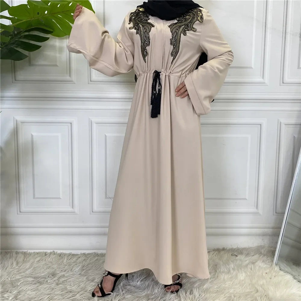 Women Dress Middle East Muslim Robe Female Arab Long Dress Appliques Muslim Dress Women Vestido Dubai Abaya Turkey