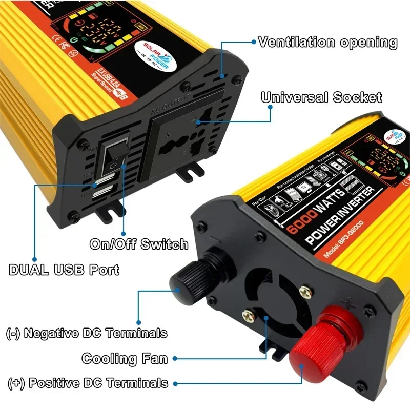12V to 110V/220V Solar Power System 20W Solar Panel + 30A Charge Controller + 6000W Modified Sine Wave Inverter Power Generation Kit solar panel kit solar controller grid solar inverter