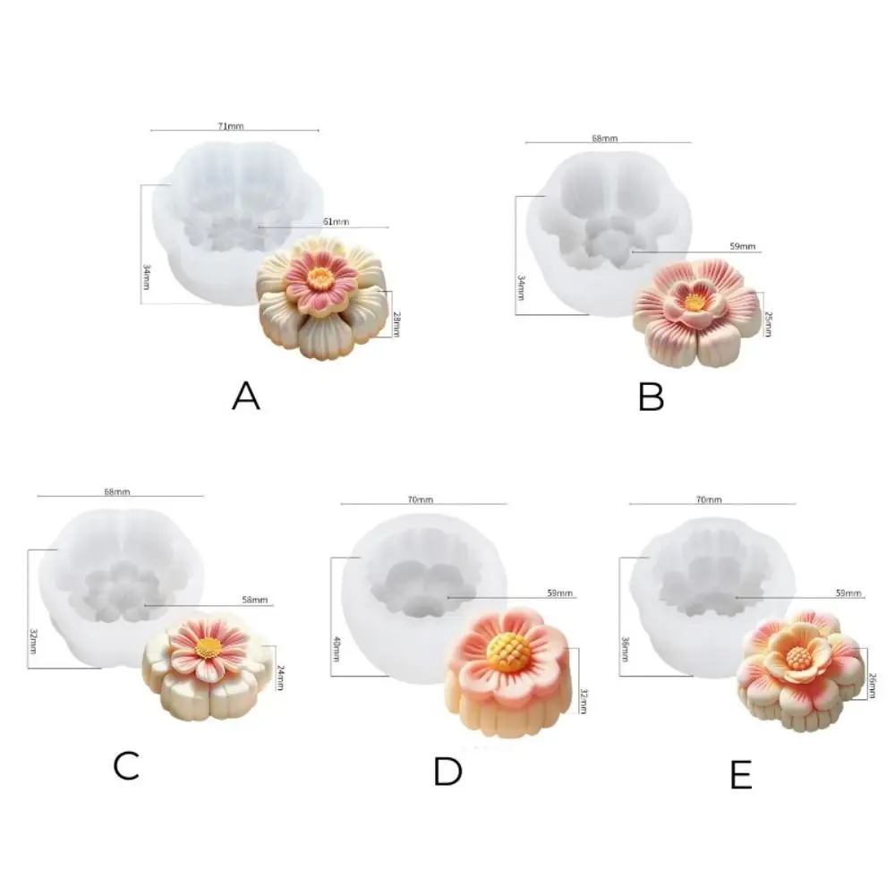 National Style Peach Blossom Pastry Silicone Mold 3D Flower Shape Jelly Candy Moulds DIY Reusable Silicone Soap Mold